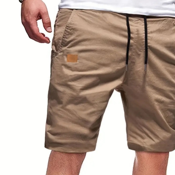 Size M mens khaki casual drawing string shorts - Picture 3 of 11